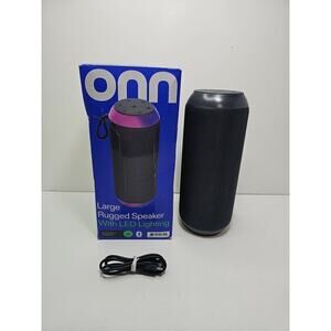 Onn Large Rugged Portable Speaker with LED Lighting OPEN BOX NEW